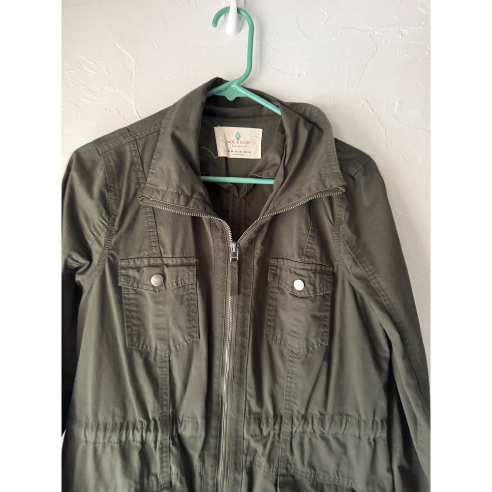 Jade & Ivory‎ Womens Olive Green Utility Anorak Jacket Military Style Coat